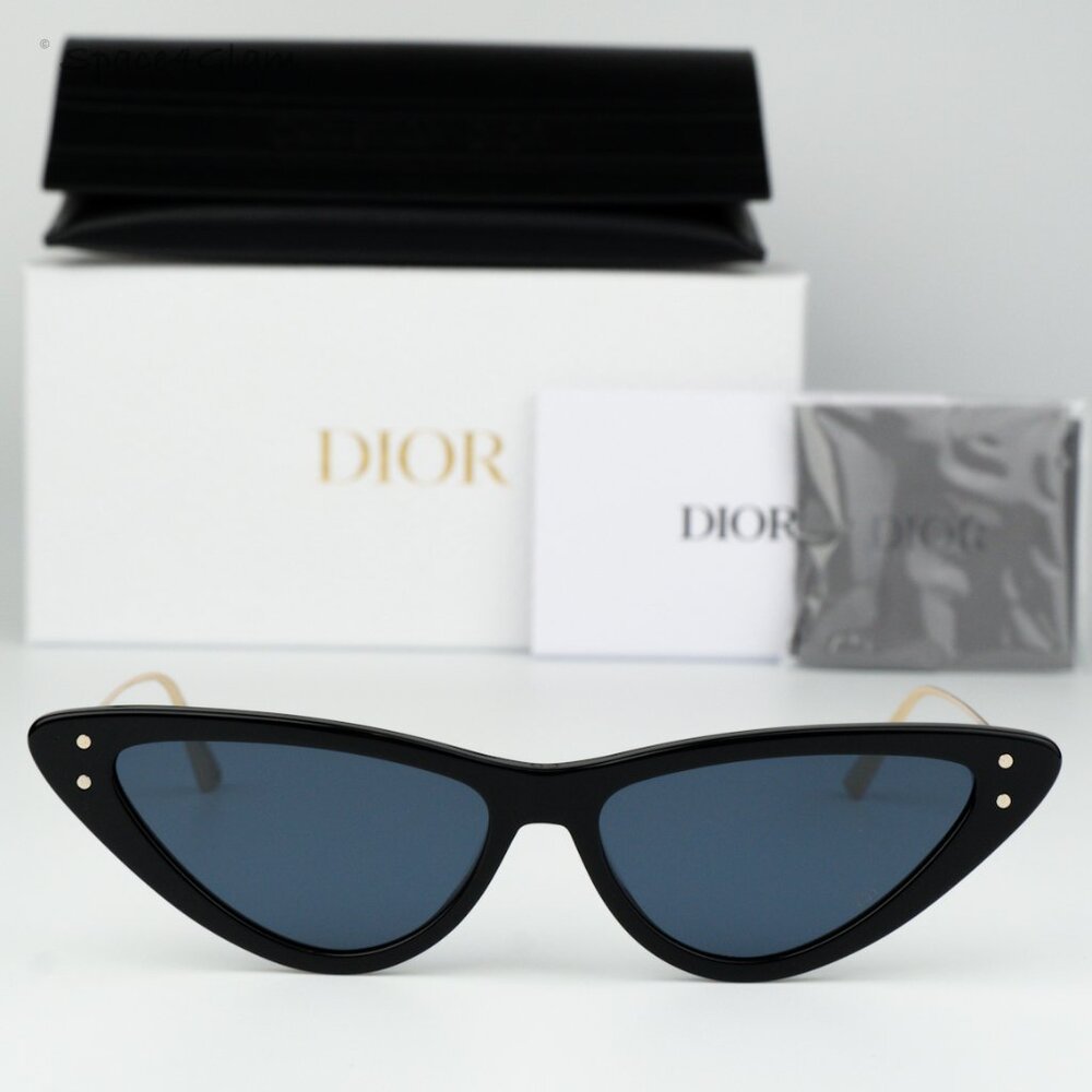 NEW Dior MISSDIOR B4U CD40105U 01V 12B0 Black Blue Unisex Cat Eye Sunglasses
